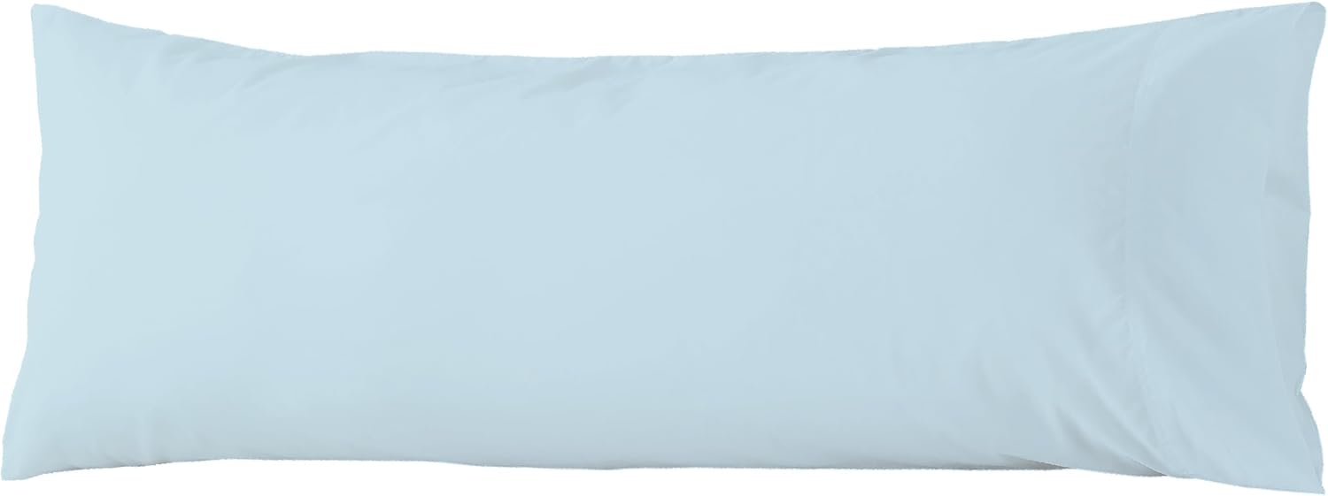 WhatsBedding Body Pillow Cover Cotton Fabric, Long Pillowcase Breathable & Skin-Friendly, Envelope Closure - Light Blue (20x54 inch) Cotton…