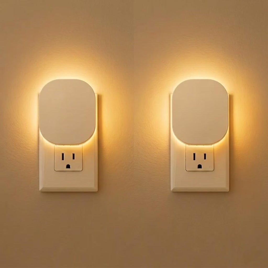 Hiwrolat Plug-in LED Backlit Night Light with Motion Sensor & Dusk to Dawn Sensor, 2700K Soft Warm White Nightlight with Dimmable Br…
