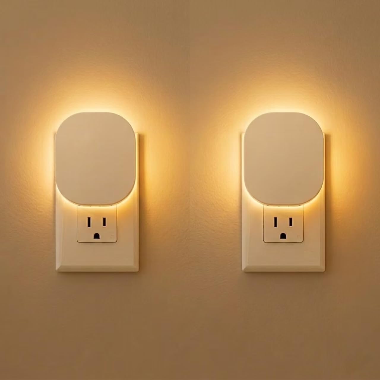 Hiwrolat Plug-in LED Backlit Night Light with Motion Sensor & Dusk to Dawn Sensor, 2700K Soft Warm White Nightlight with Dimmable Br…