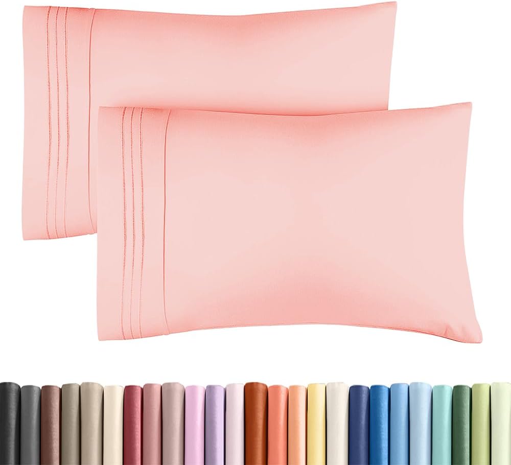 King Standard Pillow Cases Set of 2 - Ultra-Soft Hotel Quality Pillowcase Covers - Comfy, Cozy & Fade Free - Wrinkle Resistant - Machine…