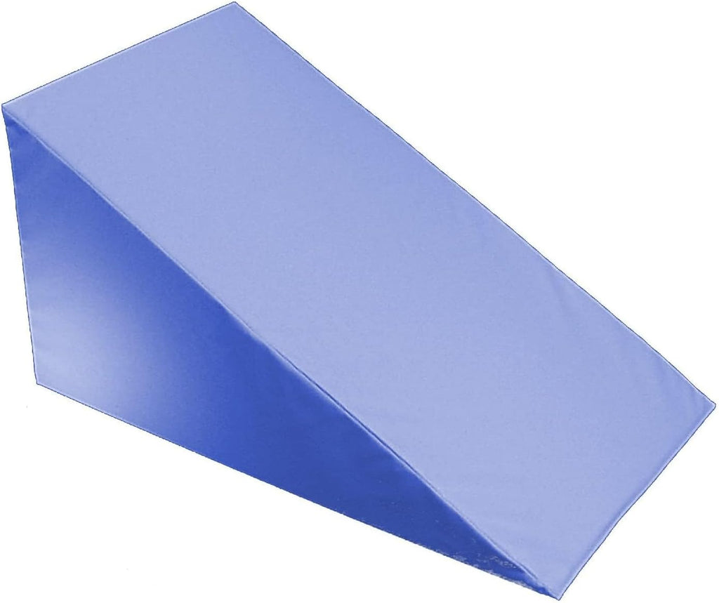 MoonRest ® Bed Wedge Cover Pillow case Protector with Easy On/Off Zipper, Breathable & Machine Washable (24" x 24" x 12", Blue) Cotton Blue