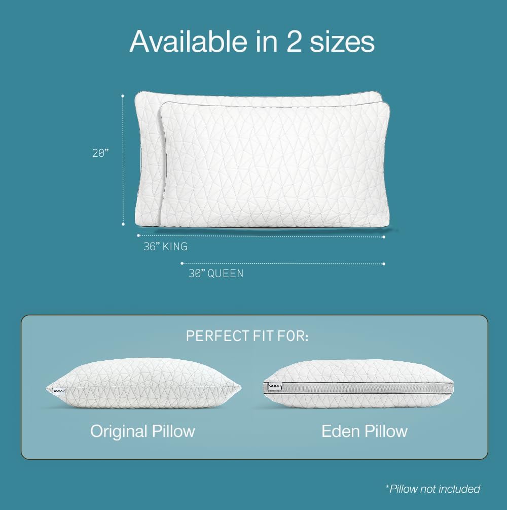 Coop Home Goods Cool Side Pillowcase, Queen Size Cooling Pillow Case for Hot Sleepers, Two-Sided Pillow Covers, Cozy Side & Cool Side…