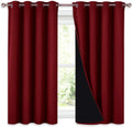 Nicetown Kitchen Full Blackout Curtain Panels, Super Thick and Soft Insulated Window Covers, 100% Blackout Draperies with Black Backing for…