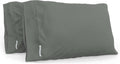 QuickZip Sateen Pillow Case Standard/Queen Size (20” X 32”) Pillowcases, Set of 2, 100% Cotton Pillow Covers with Envelope Closure, Slate…