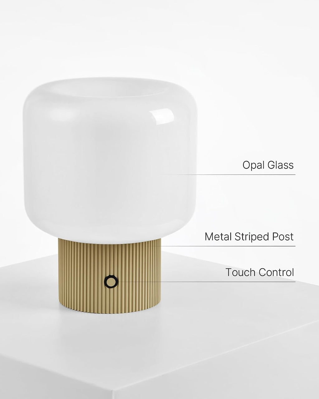 MAGCHARM Halo Mushroom Lamp, 5W Cute Cordless Rechargeable Table Lamp with Glass Shade, 3 Color Temps LED Dimmable Ambient Lighting…