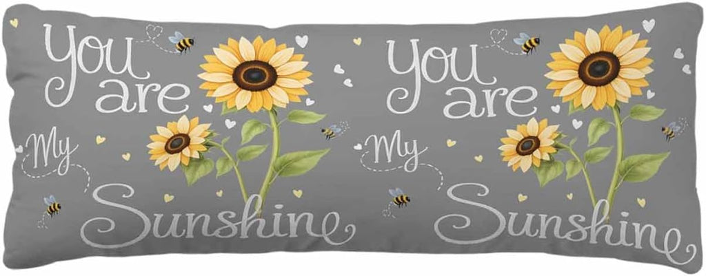 Rgaienmelw You Are My Sunshine Body Throw Pillow Covers 20x54 Inches, Rectangle Decorative Pillowcase with Zipper, Yellow Sunflowers C…