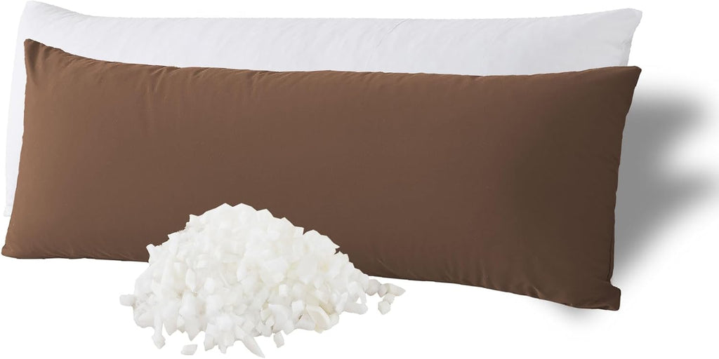 WhatsBedding Memory Foam Body Pillow with Breathable Zippered Cotton Cover, Full Body Pillow for Adults, Long Pillow for Sleeping, Firm Bre…