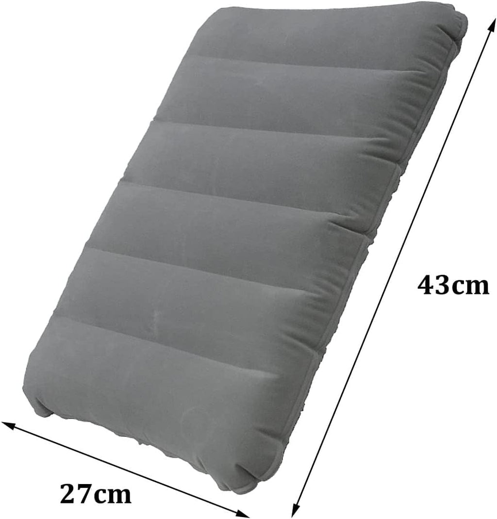 4Pack Ultralight Inflatable Travel Pillow, Small Squared Flocked Fabric Air Pillow for Traveling, Holiday Trip, Hiking…