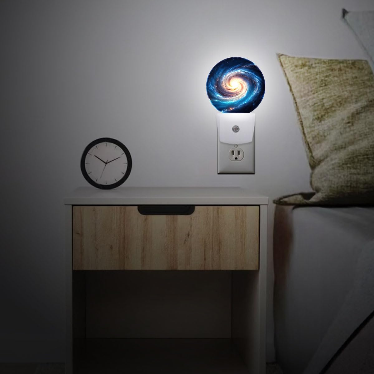 Nebula Galaxy Night Light Auto Sensor Led Dusk to Dawn Lamp Home Decor for Men Women
