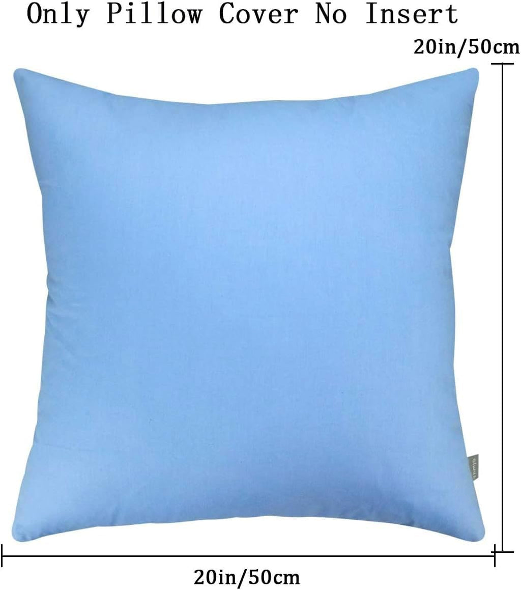 Thmyo 4-Pack 100% Cotton Comfortable Solid Decorative Throw Pillow Case, Thmyo Square Cushion Cover Pillowcase Sublimation Blank Pillow Cove…