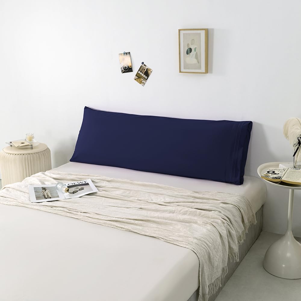 NookZuzu Body Pillowcase,1 Pack Queen Body Pillow Case,20"x54" Microfiber Long Pillowcase for Bed, Navy Body Pillow Case Cover, Ultra Soft an…