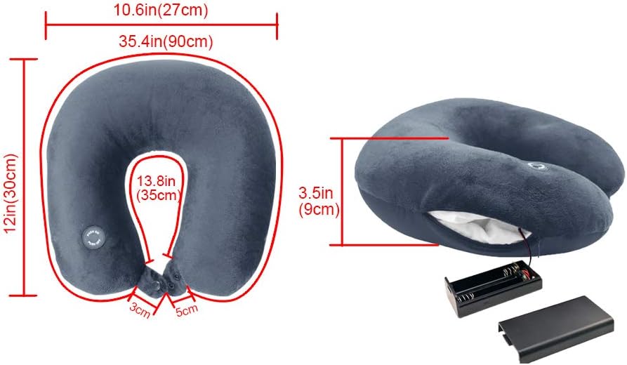 Hooshing Vibrating Neck Pillow Massage relaxation for Traveling Home Rest Neck Pillows for, Gift for Parents