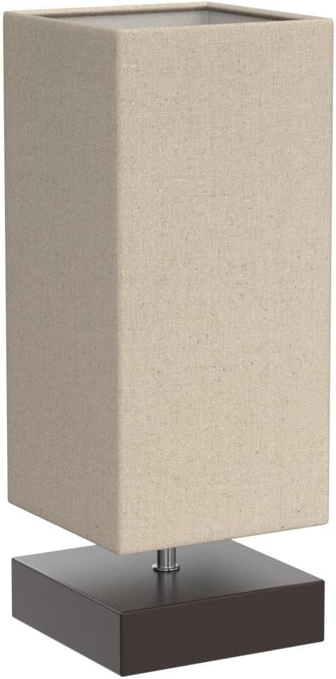 Touch Control Table Lamp Bedside 3 Way Dimmable Touch Desk Lamp Modern Nightstand Lamp with Square Fabric Lamp Shade Simple Night Light…