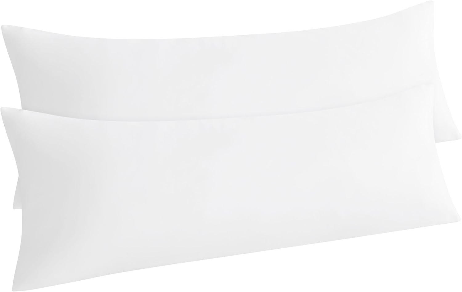 Ntbay Body Pillow Cases Set of 2, 2 Pack Brushed Microfiber 20x54 Pillow Cases, Soft, Wrinkle, Fade, Stain Resistant White Pillow Cases wit…