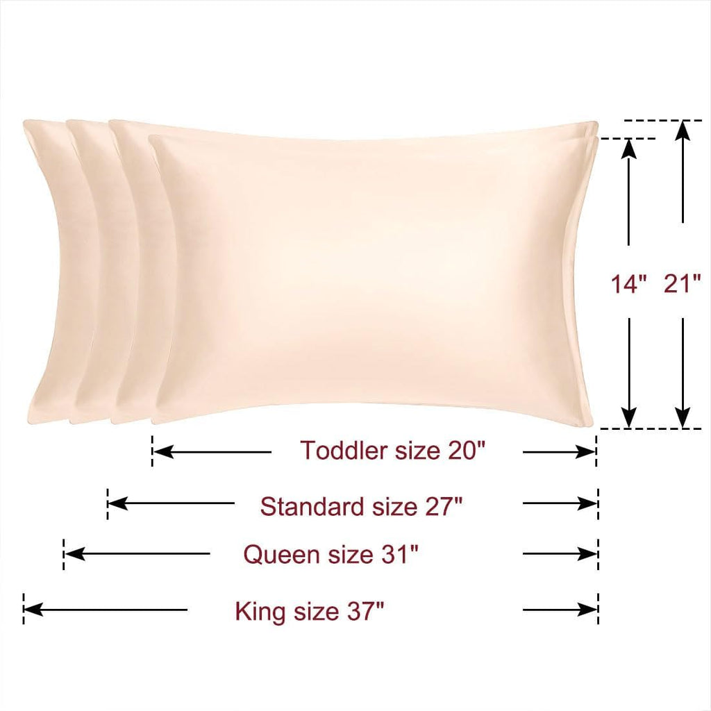 uxcell King Satin Pillowcase with Zipper, Super Soft and Luxury, Silky Pillow Cases Covers Set of 2, 21"x37", Caramel