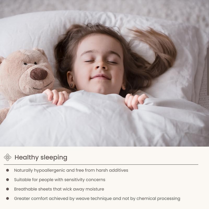 Bioweaves 100% Organic Washed Cotton Percale Weave Pillow Cases Standard Size GOTS Certified Queen Pillow Covers, Envelope Closure – Set of…