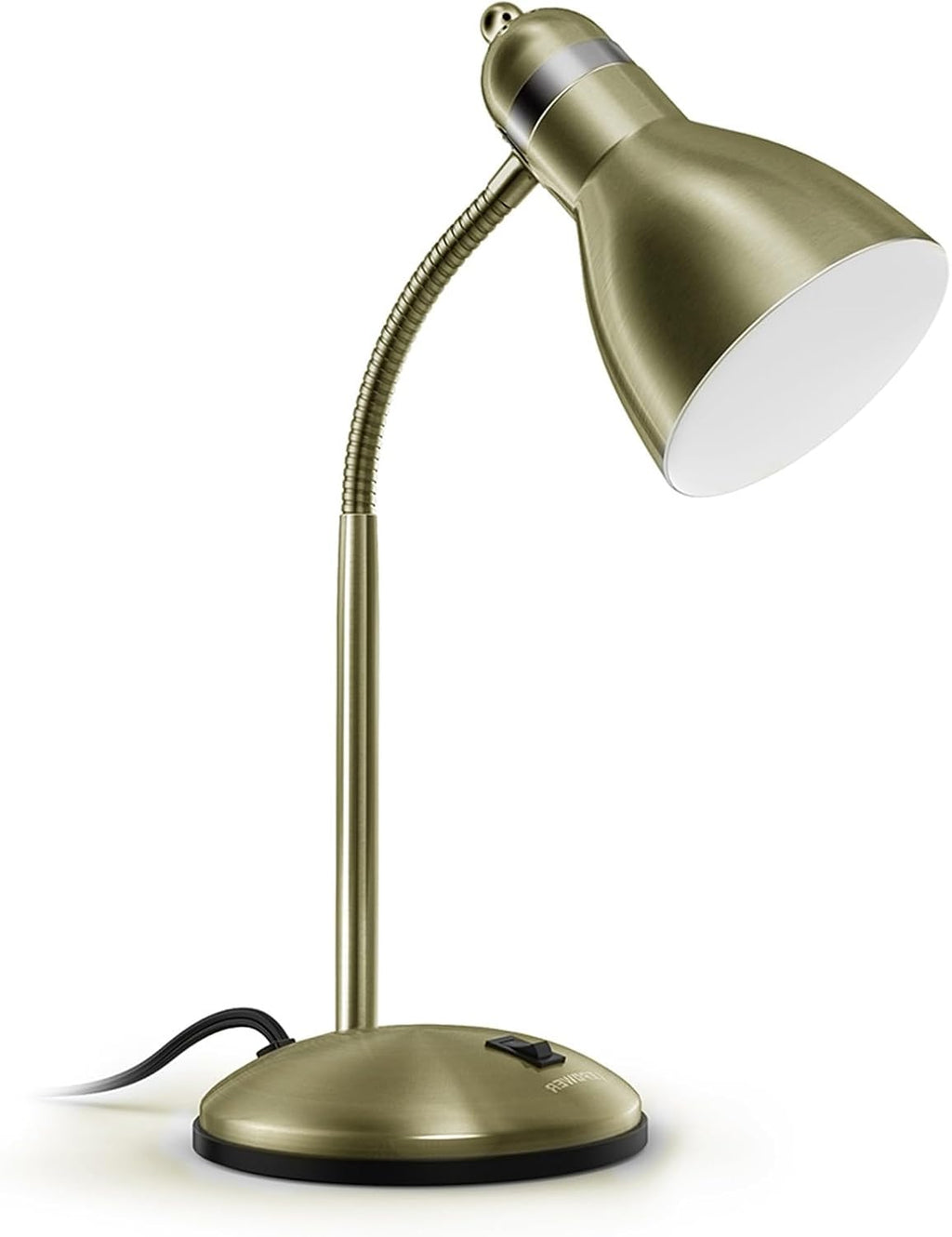 LEPOWER Metal Desk Lamp, Adjustable Goose Neck Table Lamp, Eye-Caring Study Desk Lamps for Bedroom, Study Room and Office (Bronze)