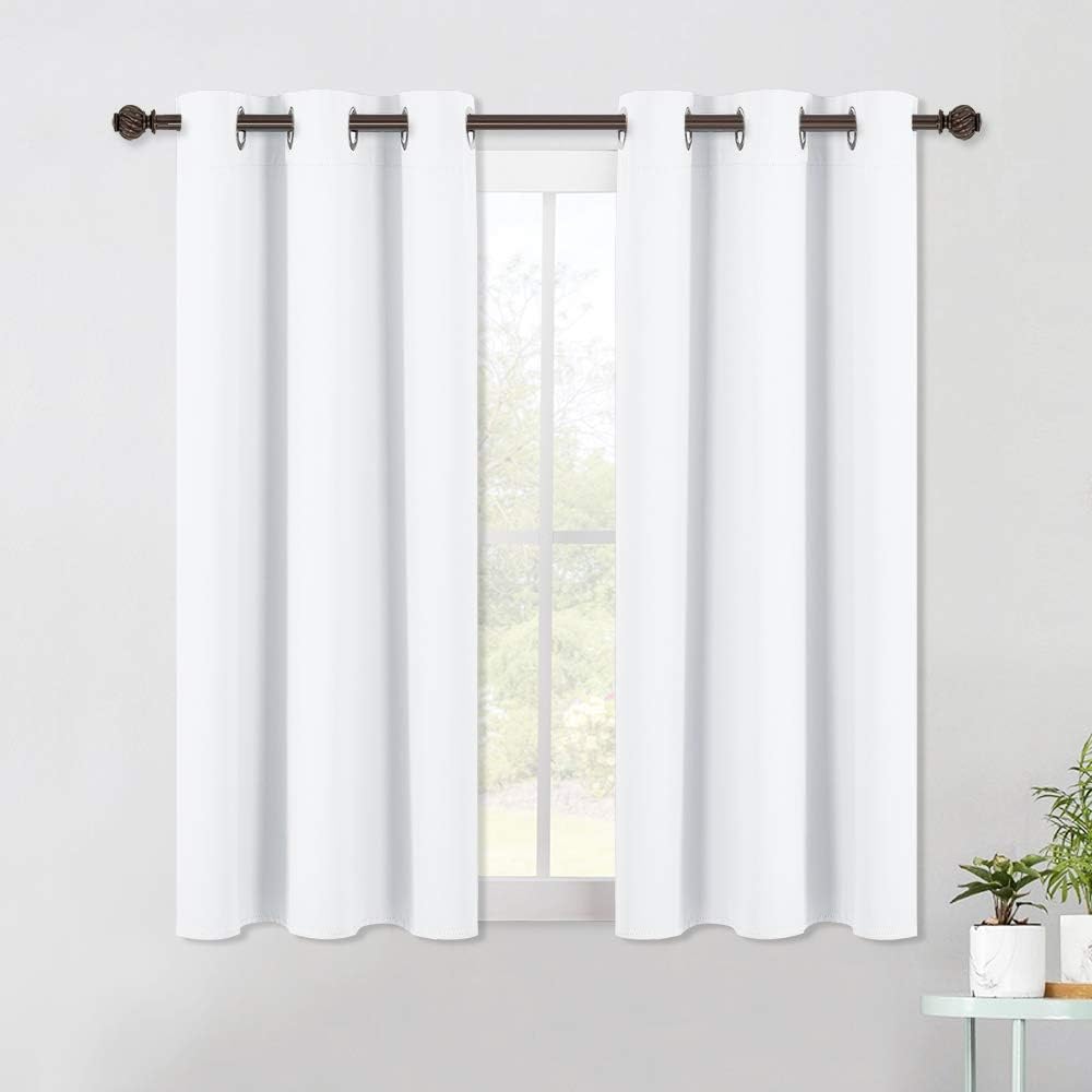 NICETOWN Curtain Panels for Bedroom - Home Decoration Solid Grommet Draperies/Drapes, Not Blackout Window Curtains for Kitchen (2 Panels…
