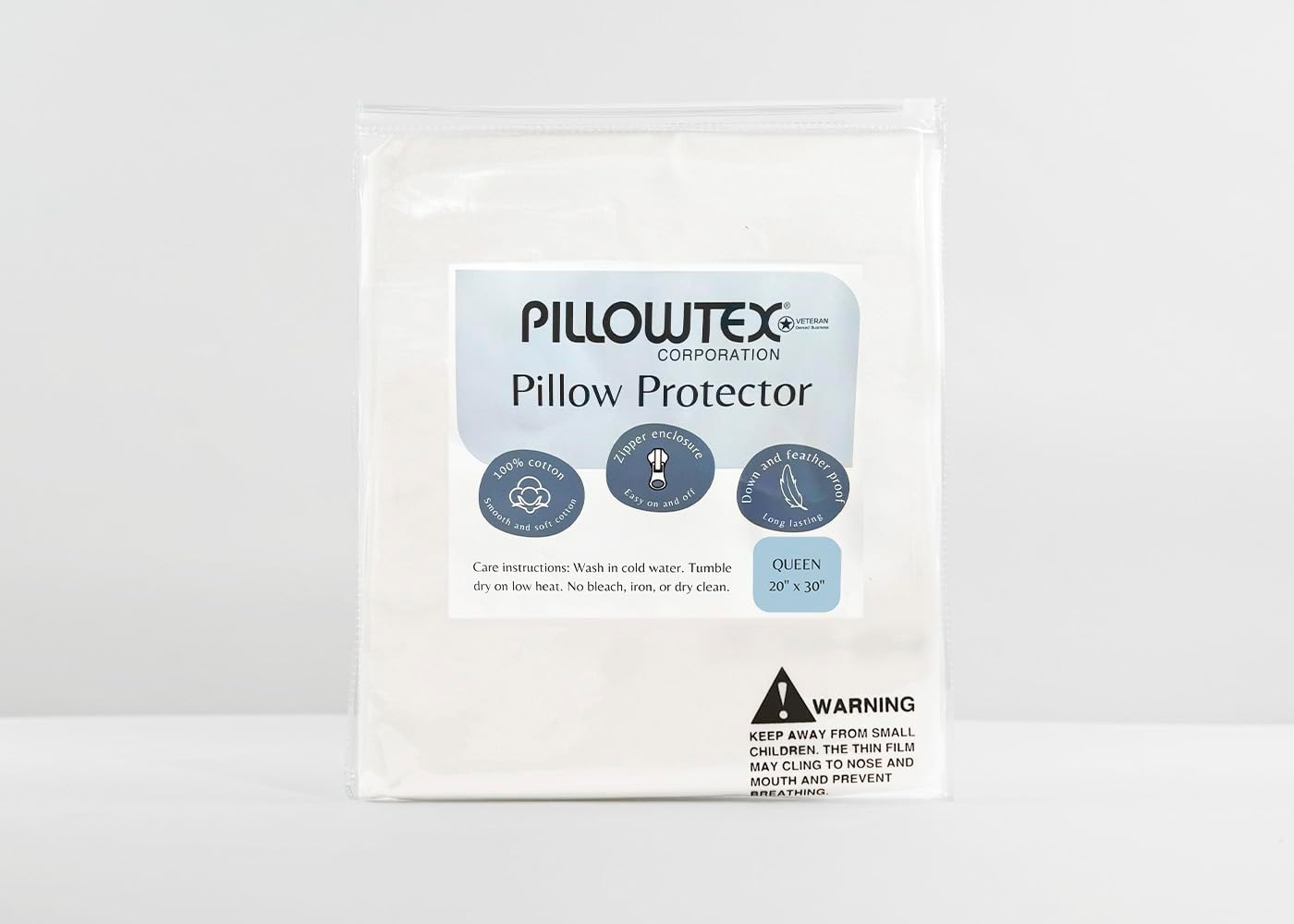 Pillowtex Feather/Down-Proof, 100% Cotton, Pillow Protector - Reduce Pokes with Hypoallergenic, Breathable, Machine Washable, Quiet, Soft C…