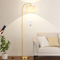 Ambimall Arc Floor Lamp with Remote and Stepless Dimmable Bulb, Colors Temperature & Brightness Adjustable, Gold Floor Lamps for Living Roo…