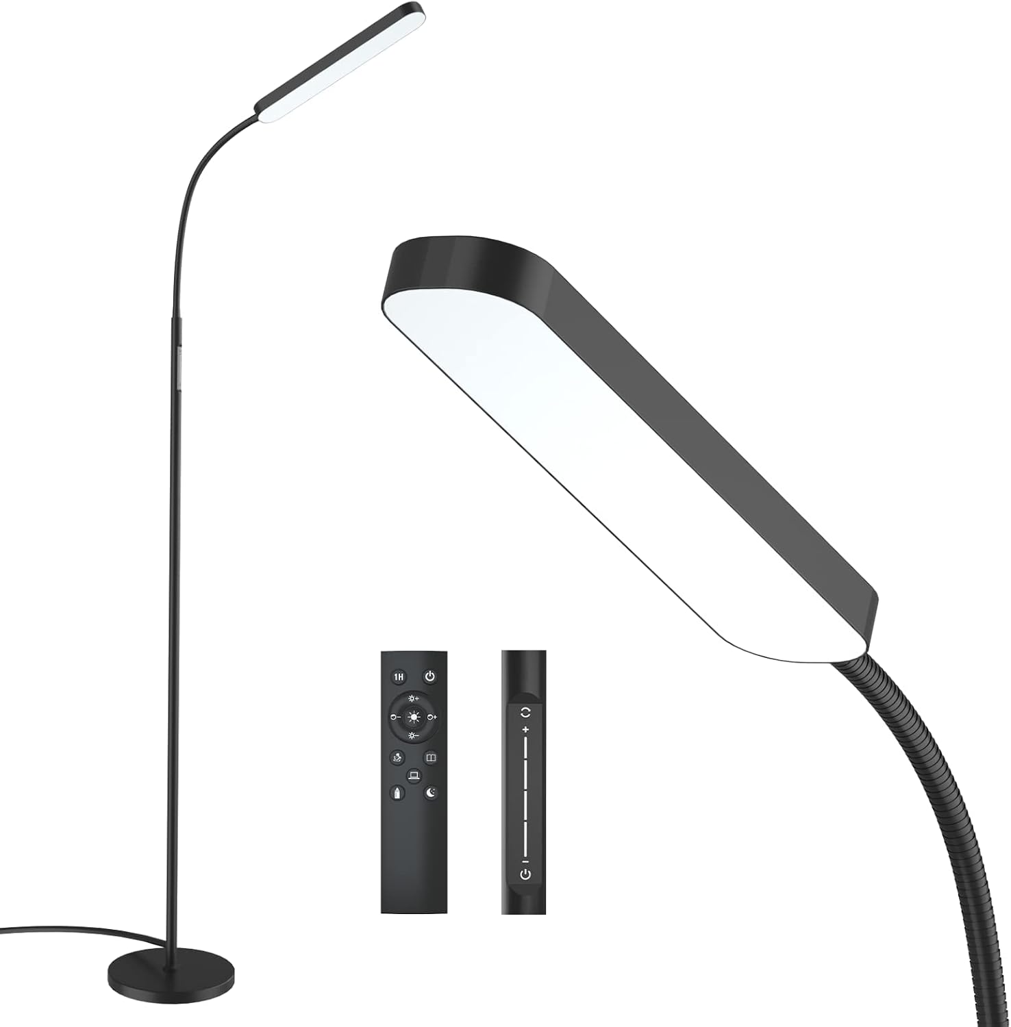 Wio-Mio Floor lamp, 15w/1000lm Bright LED Floor Lamp with Stepless Adjustable 3000K-6000K Colors and Dimmer, Remote and Touch Control…