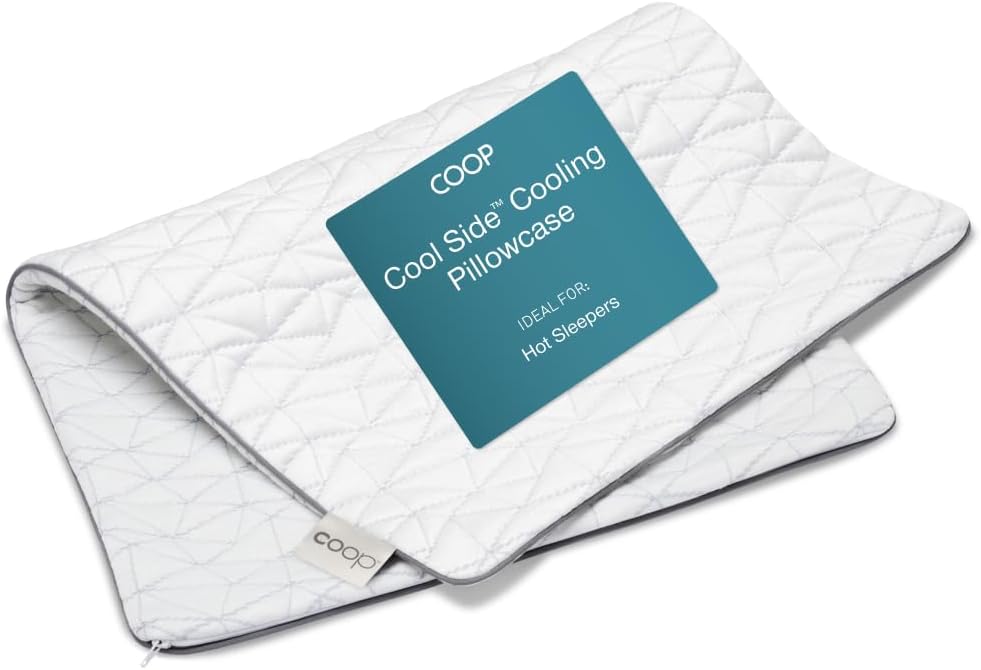 Coop Home Goods Cool Side Pillowcase, Queen Size Cooling Pillow Case for Hot Sleepers, Two-Sided Pillow Covers, Cozy Side & Cool Side…