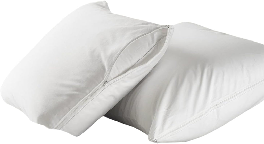 Dependable Industries Deluxe Zippered Vinyl Pillow Covers 2-Pack - 20"x29" Waterproof Protectors, Ideal for Home, Hotel, Hospital…