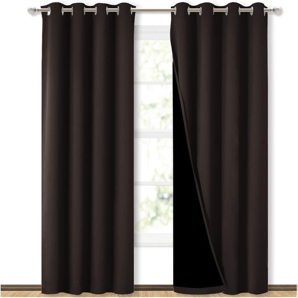 Nicetown High End Thermal Curtains, Full Blackout Curtains 84 inches Long for Dining Room, Soundproof Window Treatment Drapes for Hall Room…