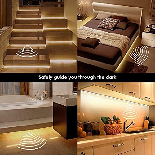 Vansky Motion Activated Bed Light, Flexible LED Strip Motion Sensor Night Light Bedside Lamp Illumination with Automatic Shut Off Timer…