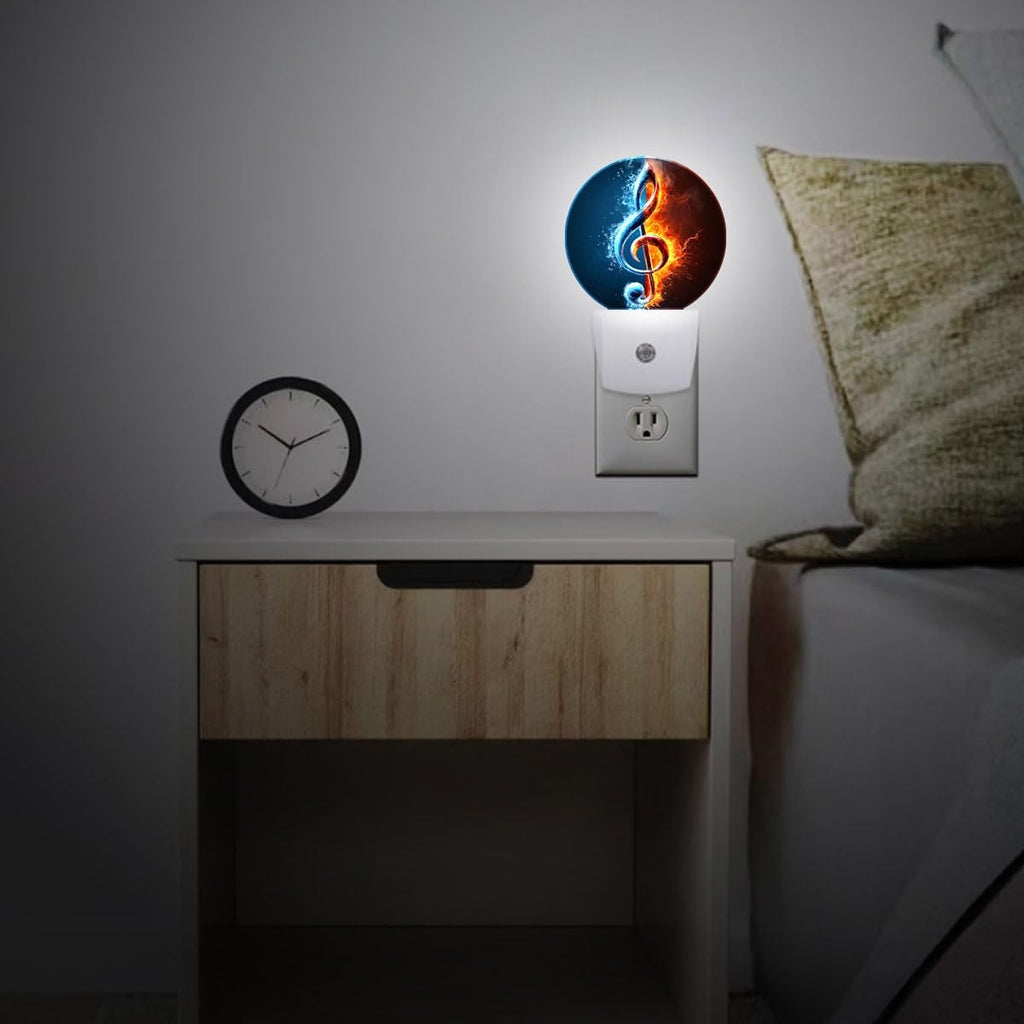 Music Note Night Light Plug-in Sleep Lamp Led Dusk to Dawn Night Light for Bedroom