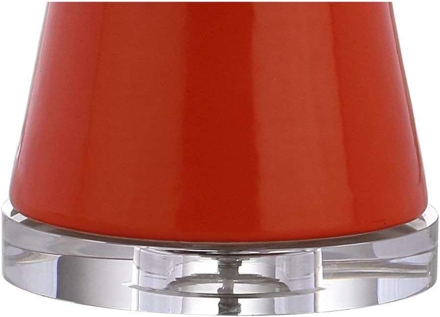 JONATHAN Y 28.5" Coral Ceramic Table Lamp for Living Room Bedroom Nightstand, Modern Hourglass LED Bedside Lamp with Crystal Base and…