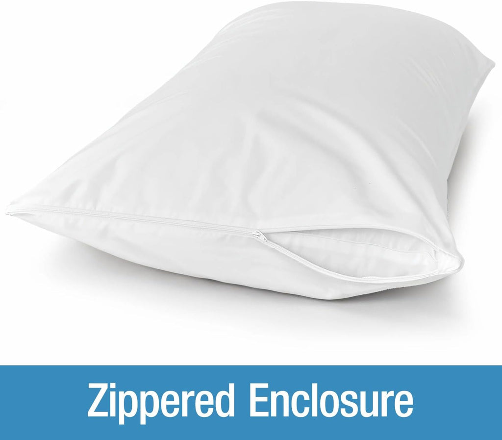 DMI (2 Pack) Premium Hypoallergenic Pillow Covers, 20" x 26" Zipper Pillow Cases Standard Size, Allergy Protector, Breathable and Dust…