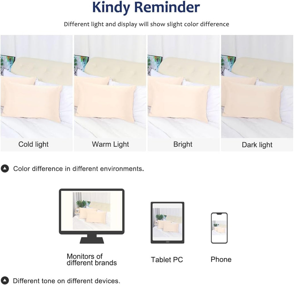 uxcell King Satin Pillowcase with Zipper, Super Soft and Luxury, Silky Pillow Cases Covers Set of 2, 21"x37", Caramel
