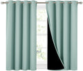 Nicetown Aqua Blue 100% Blackout Curtains 45 inches Long, 2 Thick Layers Completely Blackout Window Treatment Thermal Insulated Lined Drape…