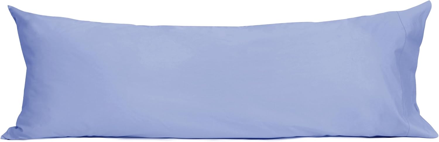 Sunflower Body Pillowcase 100% Cotton Long Pillow Cover/Case Envelope Closure 1 Pack, 20×54 inches Purplish Blue, Soft and Breathable