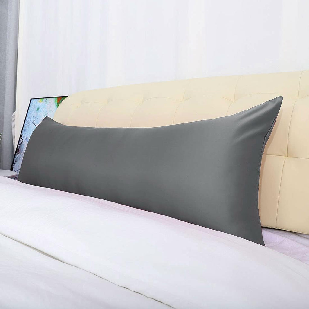 uxcell Body Pillow Cover, 20x72 Inch Grey Silky Satin Body Pillowcases for Hair and Skin, Soft Cooling Smooth Pillow Case with Envelope…