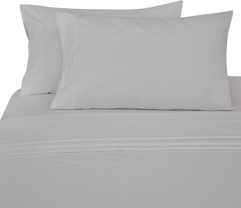 Royalelinens ROYALE LINENS 300 Thread Count Cotton Sateen Sheet Set - 4 Piece Queen Bed Sheets - 1 Fitted, 1 Flat & 2 Pillow Cases - Soft C…