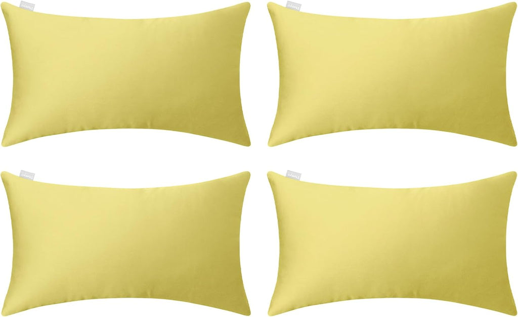 Thmyo 4-Pack 100% Cotton Lumbar Comfortable Solid Decorative Throw Pillow Case Rectangle Cushion Cover Pillowcase DIY Throw Pillowcase(12x2…