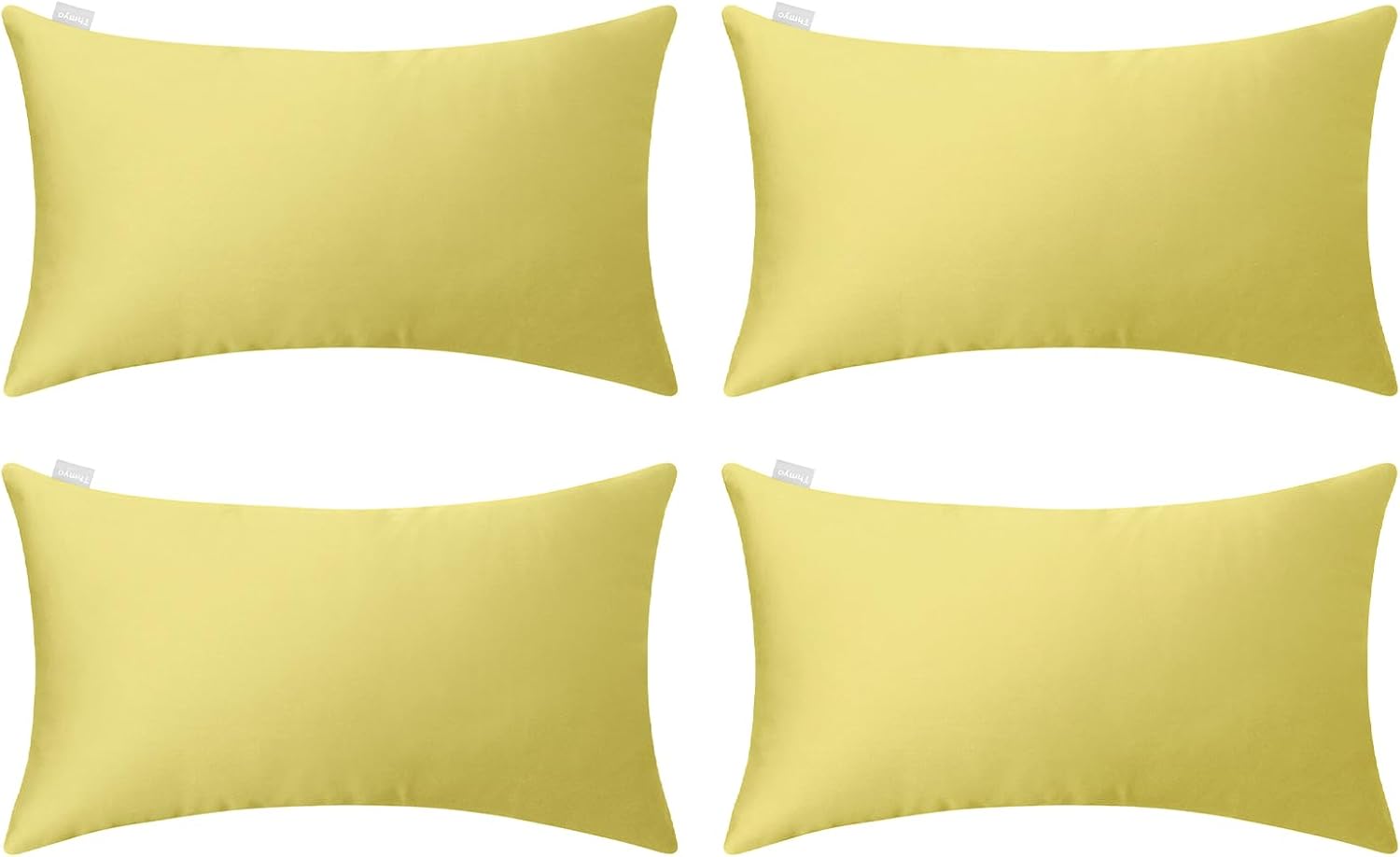 Thmyo 4-Pack 100% Cotton Lumbar Comfortable Solid Decorative Throw Pillow Case Rectangle Cushion Cover Pillowcase DIY Throw Pillowcase(12x2…