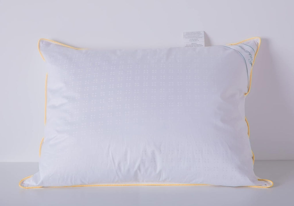 Goose Down Feather Soft Pillows Queen Size One Pillow 100% Cotton Supportive Cool Bed Pillows for Back Side Stomach Sleepers