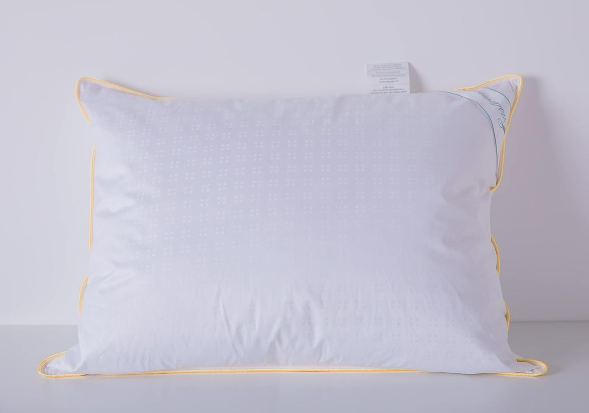 Goose Down Feather Pillows Standard Size One Pillow 100% Cotton Classic White Supportive Cool Bed Pillows for Back Side Stomach Sleepers