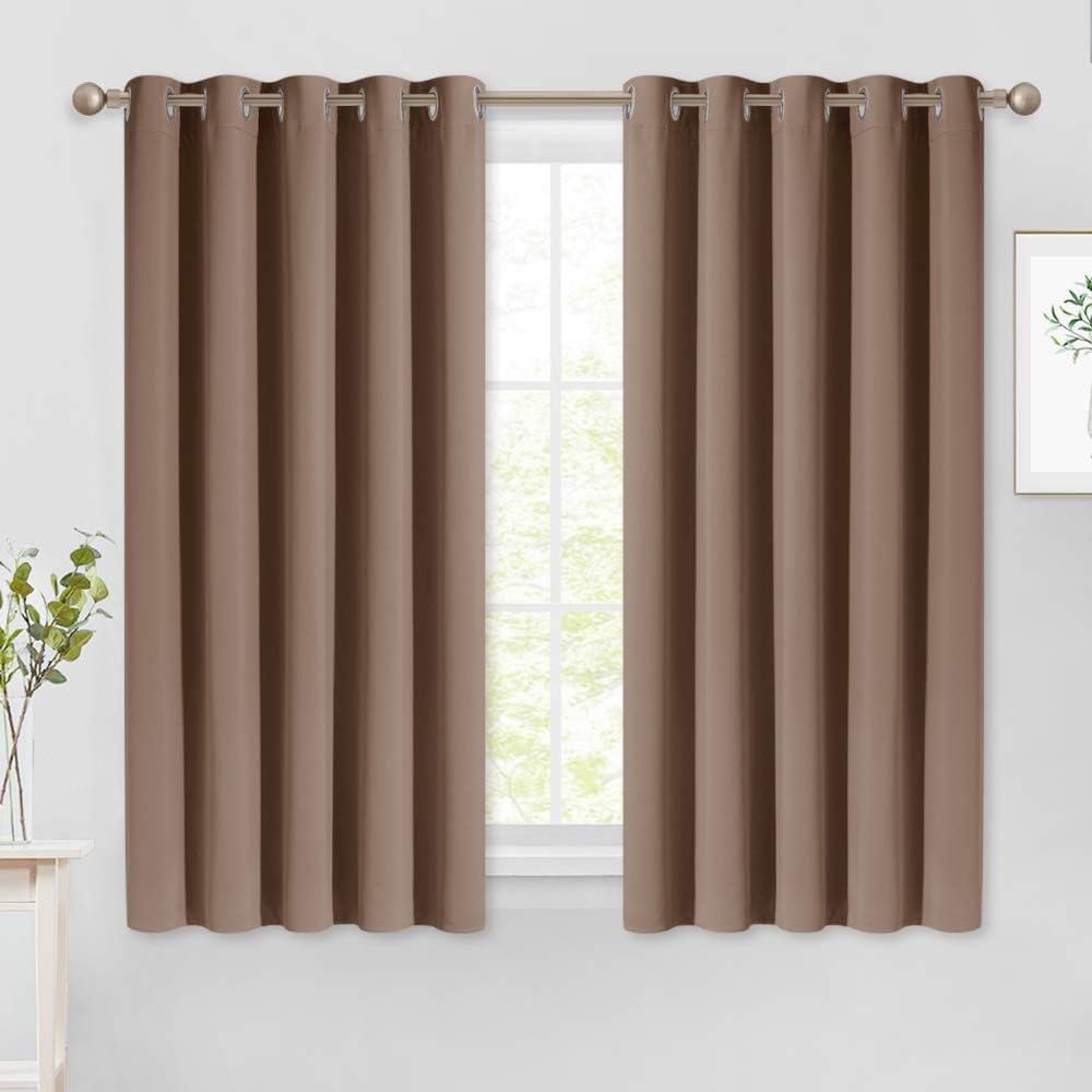 NICETOWN Blackout Window Curtains and Drapes for Kitchen, Window Treatment Thermal Insulated Solid Grommet Blackout Drapery Panels (Set…