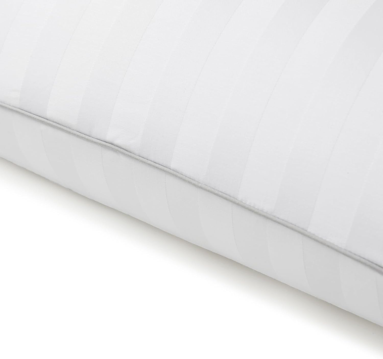 Martha Stewart Hotel Collection Bed Pillows 100% Cotton 500 Thread Count Damask Stripe Embroidered King Size Set of 2