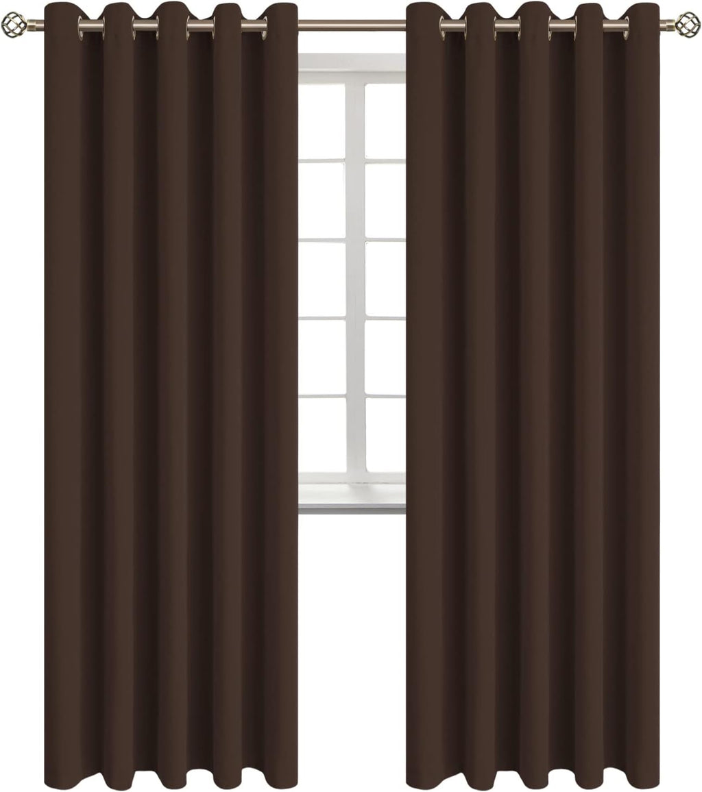 BGment Blackout Curtains for Bedroom - Grommet Thermal Insulated Room Darkening Curtains for Living Room, Set of 2 Panels (70 x 84 Inch, Br…