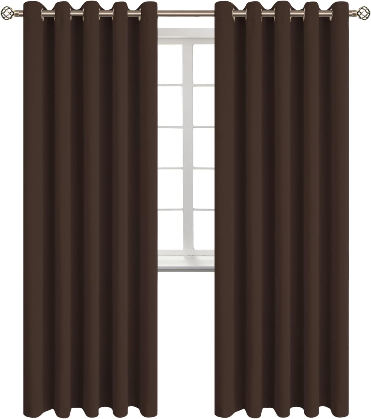 BGment Blackout Curtains for Bedroom - Grommet Thermal Insulated Room Darkening Curtains for Living Room, Set of 2 Panels (70 x 84 Inch, Br…