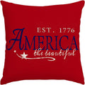 Rabusofa 4th of July Patriotic Signs Throw Pillow Covers 20x20 Inch, Red White and Blue Memorial Day Independence Day Fourth of July Outdoor…