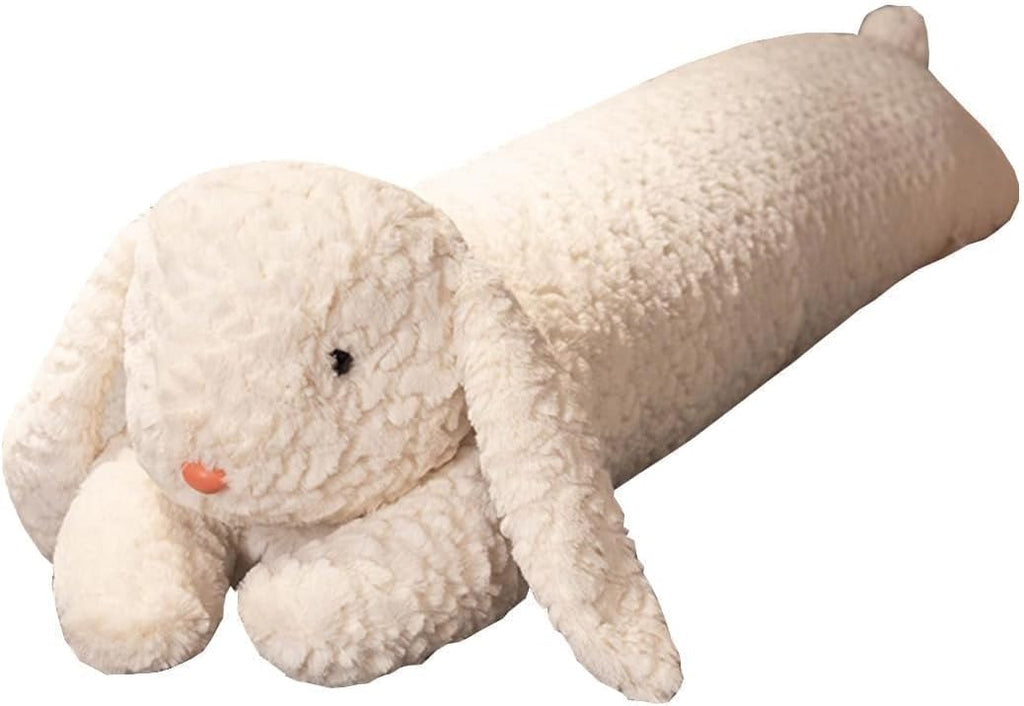 Rabbit Plush Pillow, Rabbit Stuffed Animal, Rabbit Plush Long Body Pillow for Kids Adults (White,35 inch)