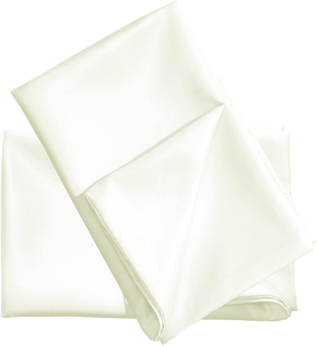 uxcell 2 Pack Silk Satin Pillowcase for Hair and Skin, Cool, Silky, Soft Breathable Pillow Cases King Size 20x36 Inch Sateen Pillowcase Pea…
