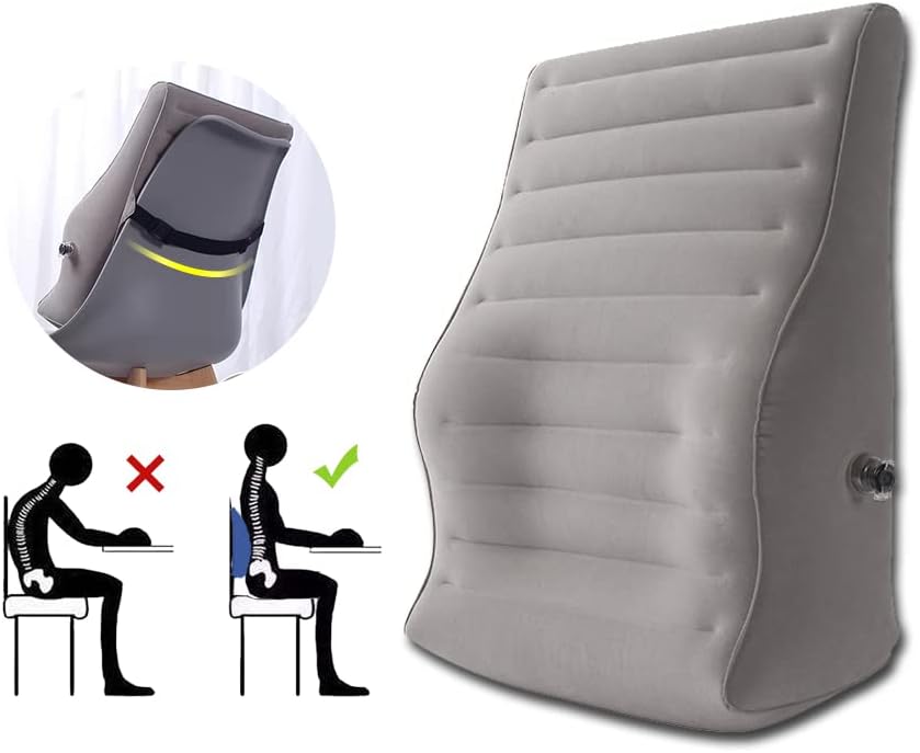 Inflatable Lumbar Support Pillow, Blow Up Travel Back Cushion, Lumbar Support for Lower Back Pain, Office Chair Sitiing, Gaming, Car Seat…