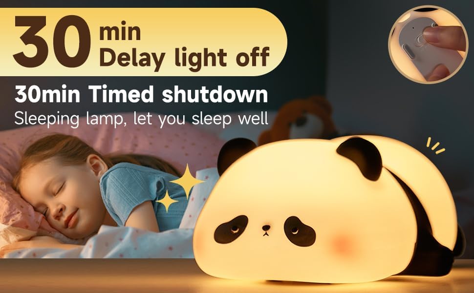 Cute Duck Lamp, Fun Lying Flat Duck Panda Night Light, LED Squishy Animal Novelty Lamp, Toddler Baby Night Light for Kids, Nursery Touch…